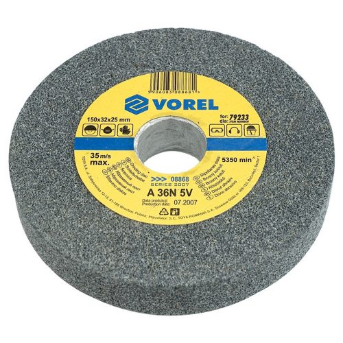 VOREL Köszörűkorong 150 x 12,7 x 17 mm finomszemcsés