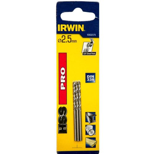 IRWIN Csigafúró 2,5 x 57/30 mm HSS PRO hengeres (3 db/cs)