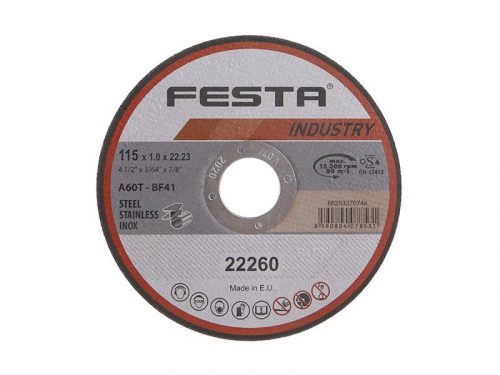 FESTA INDUSTRY Vágókorong fémre 115 x 1,0 x 22,2 mm