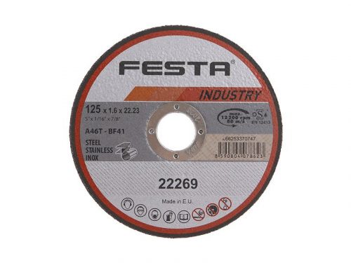 FESTA INDUSTRY Vágókorong fémre 125 x 1,6 x 22,2 mm