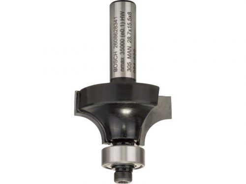 BOSCH Keményfém lekerekítő maró golyóscsapággyal 28,7 (r=8 mm) x 15,2 x 53 x 8 mm