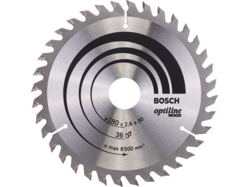 BOSCH Fűrésztárcsa fához 180 x 30/20 x 2,6 mm / 36T Optiline Wood ATB