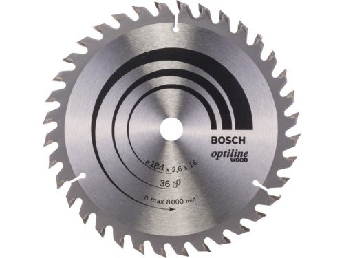 BOSCH Fűrésztárcsa fához 184 x 16 x 2,6 mm / 36T Optiline Wood ATB