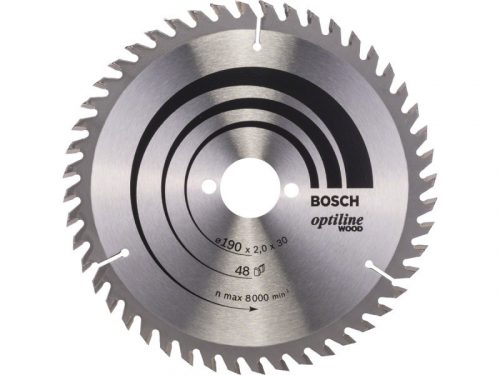 BOSCH Fűrésztárcsa fához 190 x 30 x 2,0 mm / 48T Optiline Wood ATB