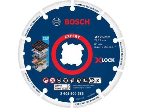 BOSCH EXPERT Gyémánt vágókorong 125 x 22,2 mm X-LOCK szegmentált