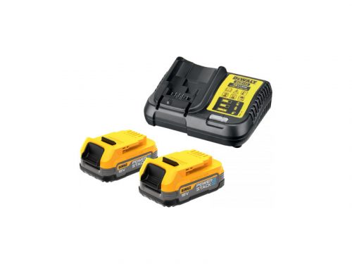 DEWALT Powerstack Akkumulátor és töltő szett 18 V (2 x 1,7 Ah akku) DCB1102E2