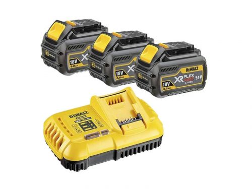 DEWALT FlexVolt Akkumulátor és gyorstöltő szett 18 V (3 x 6 Ah akku) DCB118T3