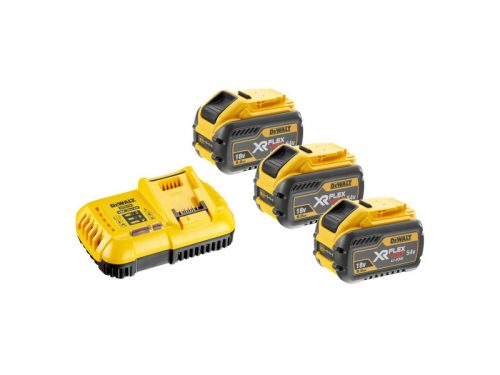 DEWALT FlexVolt Akkumulátor és gyorstöltő szett 18 V (3 x 9 Ah akku) DCB118X3