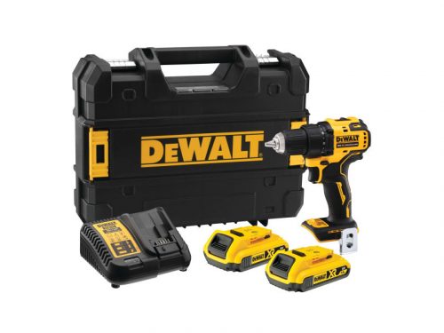 DEWALT Akkus fúrócsavarozó 18 V szénkefe nélküli (2 x 2,0 Ah akku + töltő + TSTAK) DCD708D2T