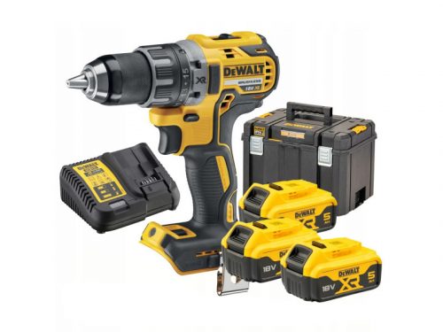 DEWALT Akkus fúrócsavarozó 18 V szénkefe nélküli (3 x 5,0 Ah akku + töltő) DCD791P3A