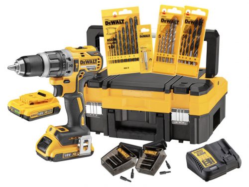 DEWALT Akkus fúrócsavarozó szett 18 V (2 x 2,0 Ah akku + töltő + TSTAK) DCK796D2T