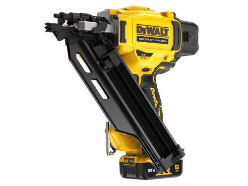 DEWALT Akkus szerkezetépítő szögbelövő 33° 18 V (2 x 5,0 Ah akku + töltő) kofferben