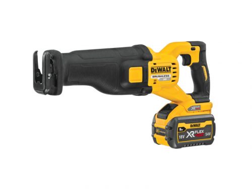 DEWALT Akkus szablyafűrész 18 V szénkefe nélküli (2 x 9,0 Ah akku + töltő) DCS389X2