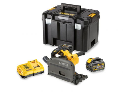 DEWALT Akkus merülő körfűrész 54 V szénkefe nélküli (2 x 6,0 Ah akku + töltő) DCS520T2