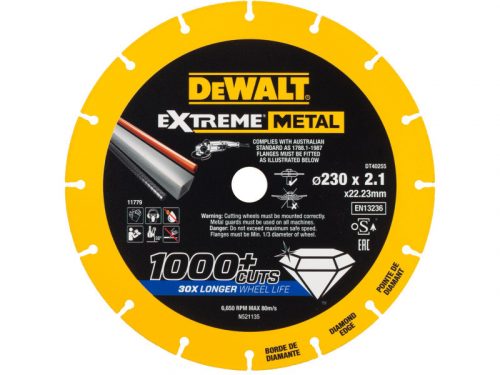 DEWALT EXTREME METAL Gyémánt vágókorong fémre 230 x 2,1  x 22,2 mm (fém/alu/inox)