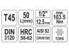 YATO Bit dugókulcs Torx 1/2" T45 CrV