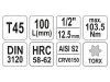 YATO Hosszú bit dugókulcs Torx 1/2" T45 CrV