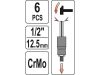 YATO Törtcsavar kiszedő dugókulcs készlet 6 részes 1/2" 17-27 mm CrMo