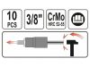 YATO Törtcsavarfej leszedő készlet 10 részes 3/8" 10-19 mm