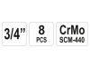 YATO Gépi dugókulcs készlet 8 részes 3/4" 22-41 mm CrMo