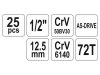 YATO Dugókulcs készlet 25 részes 1/2" 10-32 mm CrV