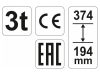 YATO Hidraulikus emelő 3t