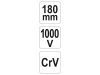 YATO Oldalcsípő fogó 180 mm 1000 V-ig szigetelt