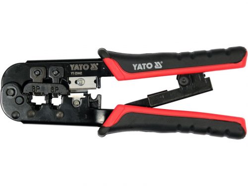 YATO Krimpelő fogó 190 mm UTP hálózati/RJ45 és telefon/RJ11 csatlakozókhoz