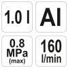 YATO Homokfúvó pisztoly alsó tartályos 1 l