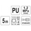 YATO Pneumatikus tömlő (spirál) gyorscsatlakozóval 5,5 x 8 mm x 5 m