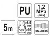 YATO Pneumatikus tömlő (spirál) gyorscsatlakozóval 6,5 x 10 mm x 5 m