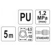 YATO Pneumatikus tömlő (spirál) gyorscsatlakozóval 6,5 x 10 mm x 5 m