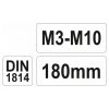 YATO Menetfúró fordítóvas M3-M10 180 mm