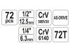 YATO Dugókulcs készlet 72 részes 1/4", 1/2" CrV