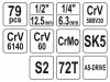 YATO Szerszámkészlet 79 részes 1/4", 1/2" CrV CrMo