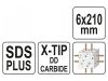 YATO Kőzetfúró 6,0 x 210/150 mm négyélű SDS-Plus