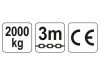 YATO Láncos emelő 2000 kg 3m