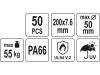 YATO Kábelkötegelő fehér 200 x 7,6 mm (50 db/cs)