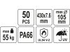 YATO Kábelkötegelő fekete 430 x 7,6 mm (50 db/cs)