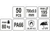 YATO Kábelkötegelő fekete 700 x 9,0 mm (50 db/cs)