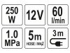 YATO Autós kompresszor 12V 10 bar 250W