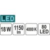 YATO LED mennyezeti lámpatest 18 W 300 x 300 x 15 mm