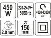 YATO Excenter csiszoló 150 mm 450 W