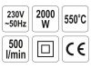 YATO Elektromos hőlégfúvó 550 °C 2000 W