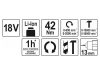 YATO Akkus ütvefúró-csavarozó 42 Nm szénkefe nélküli 18 V Li-Ion (akku + töltő nélkül)