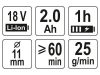 YATO Akkus ragasztópisztoly 11 mm 18 V Li-Ion (1 x 2,0 Ah akku + töltő)