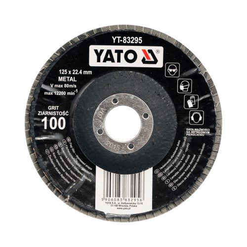 YATO Lamellás csiszolókorong döntött 125 x 22,2 mm / P100