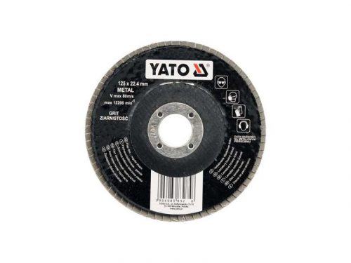 YATO Lamellás csiszolókorong döntött 125 x 22,2 mm / P100